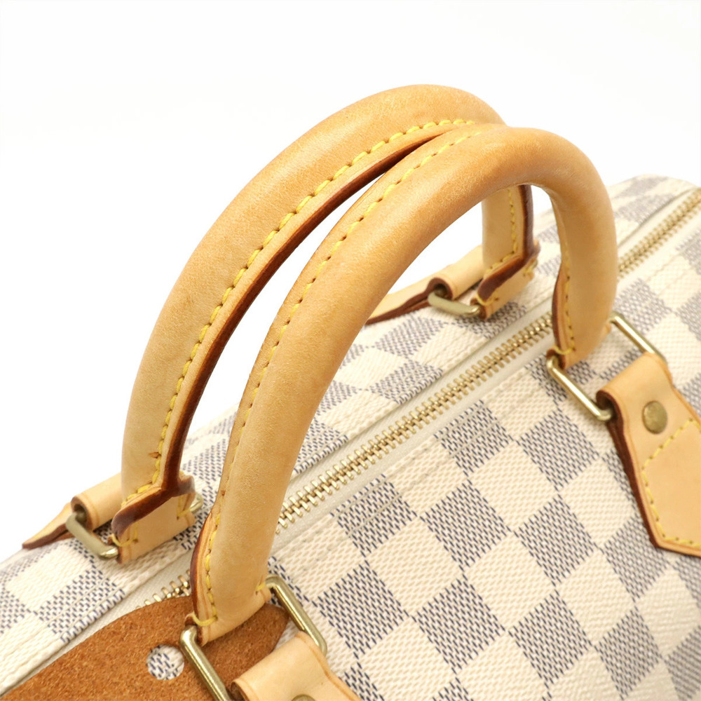 LOUIS VUITTON Damier Azur White Speedy Handbag Boston Bag - Picture 5 of 9